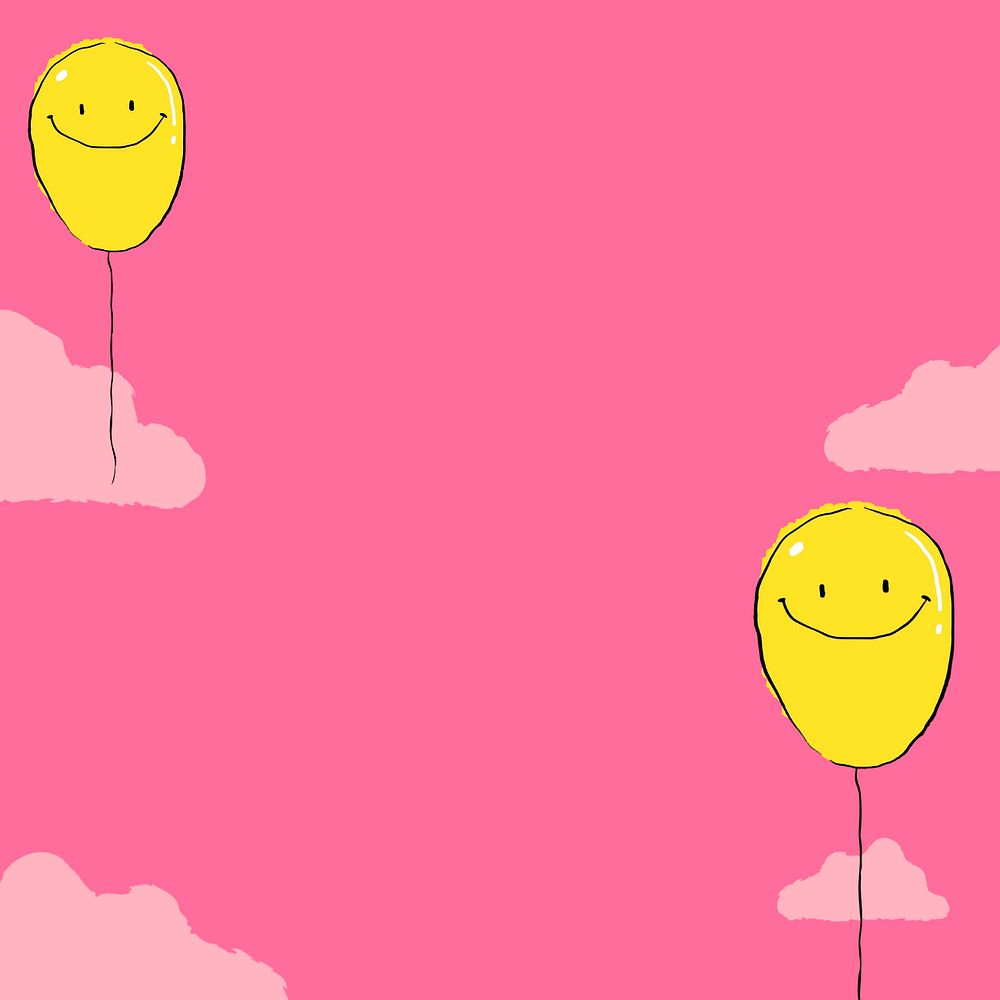 Happy balloon, pink background, editable design