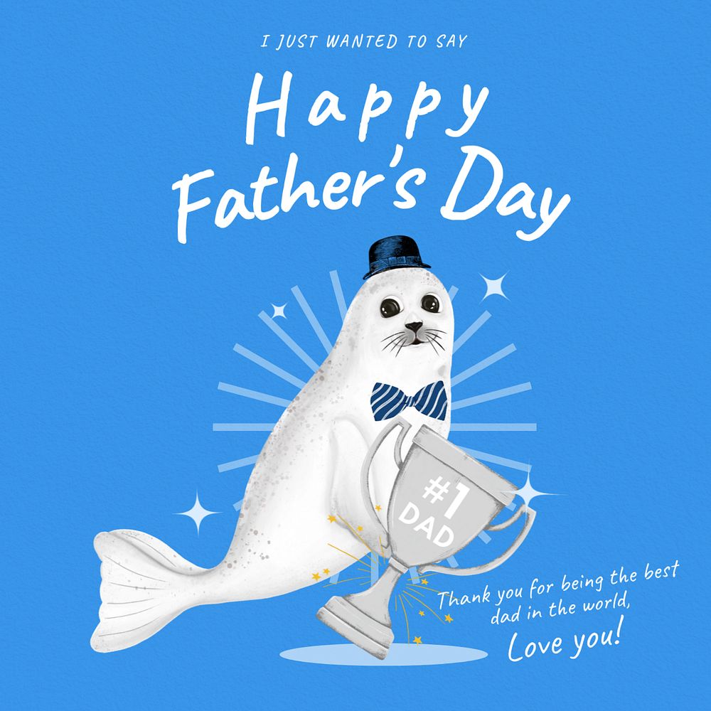 Father's day Instagram post template, editable aesthetic paint remix 