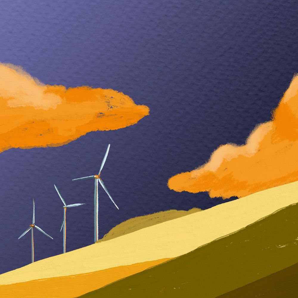 Wind energy, editable remix acrylic texture design