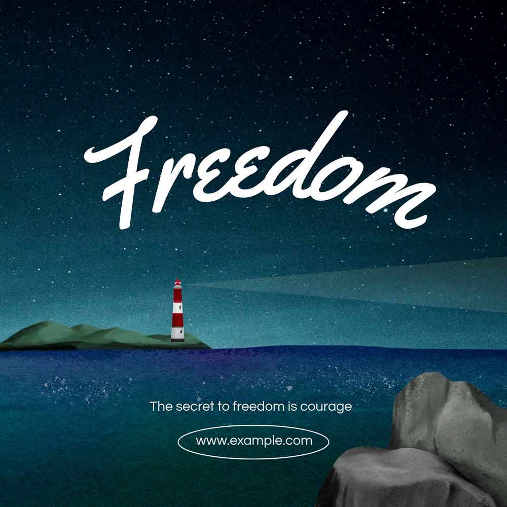 Freedom quote Instagram post template, editable aesthetic paint remix 