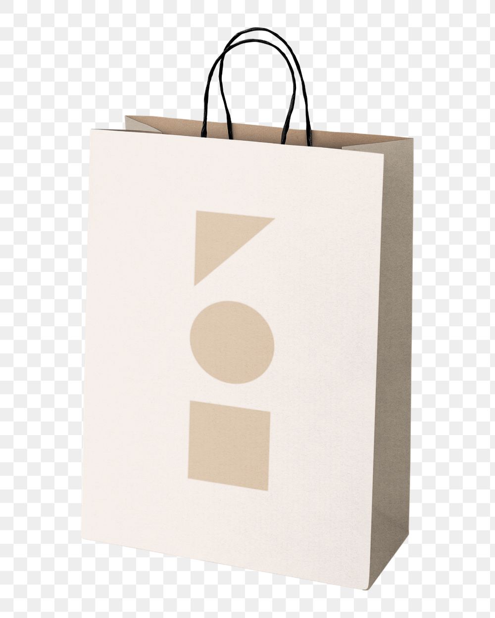 Paper shopping bag mockup element, minimal geometric shapes, editable design