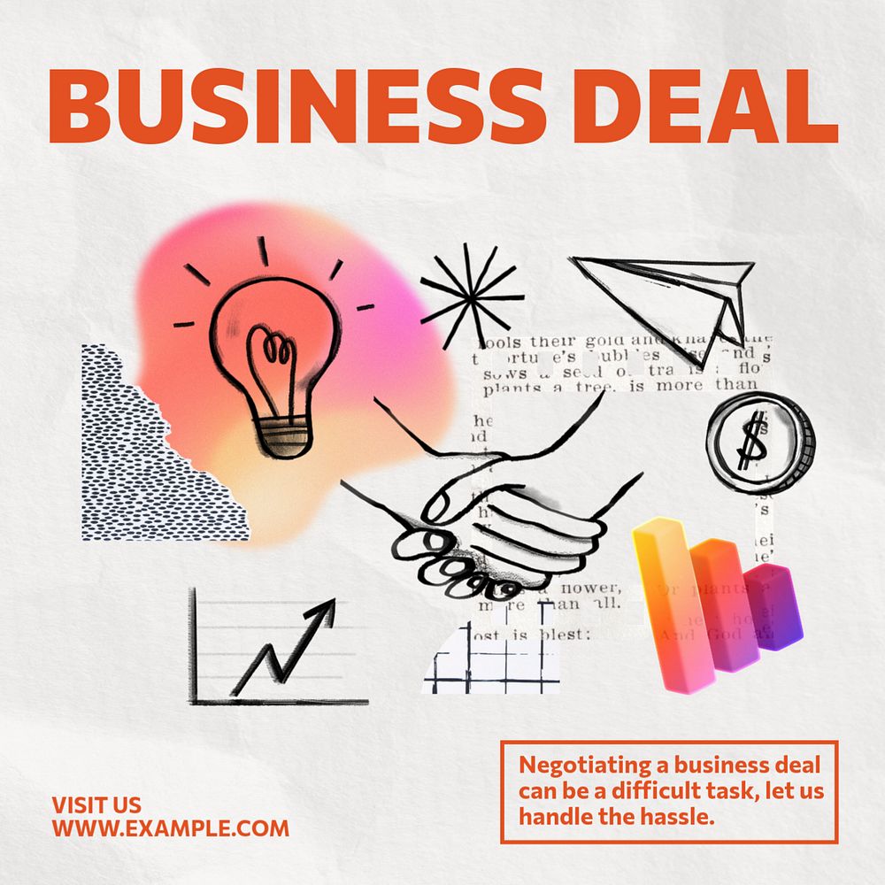 Business deal Instagram post template, editable design