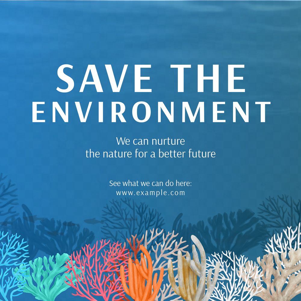 Save environment Instagram post template, editable aesthetic paint remix 