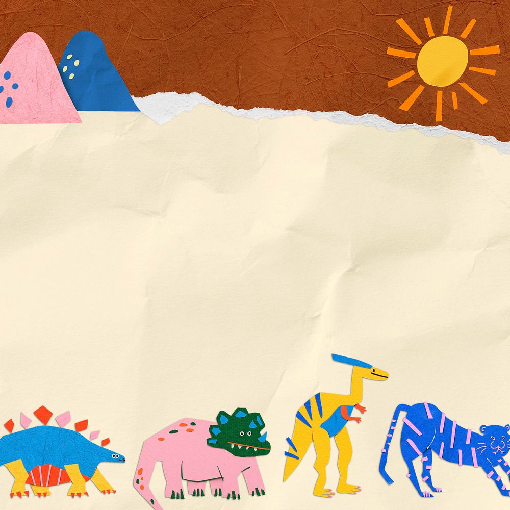 Fun animals editable paper craft background