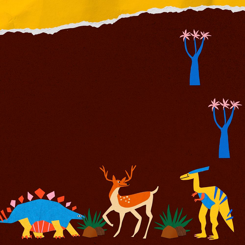 Fun animals editable paper craft background