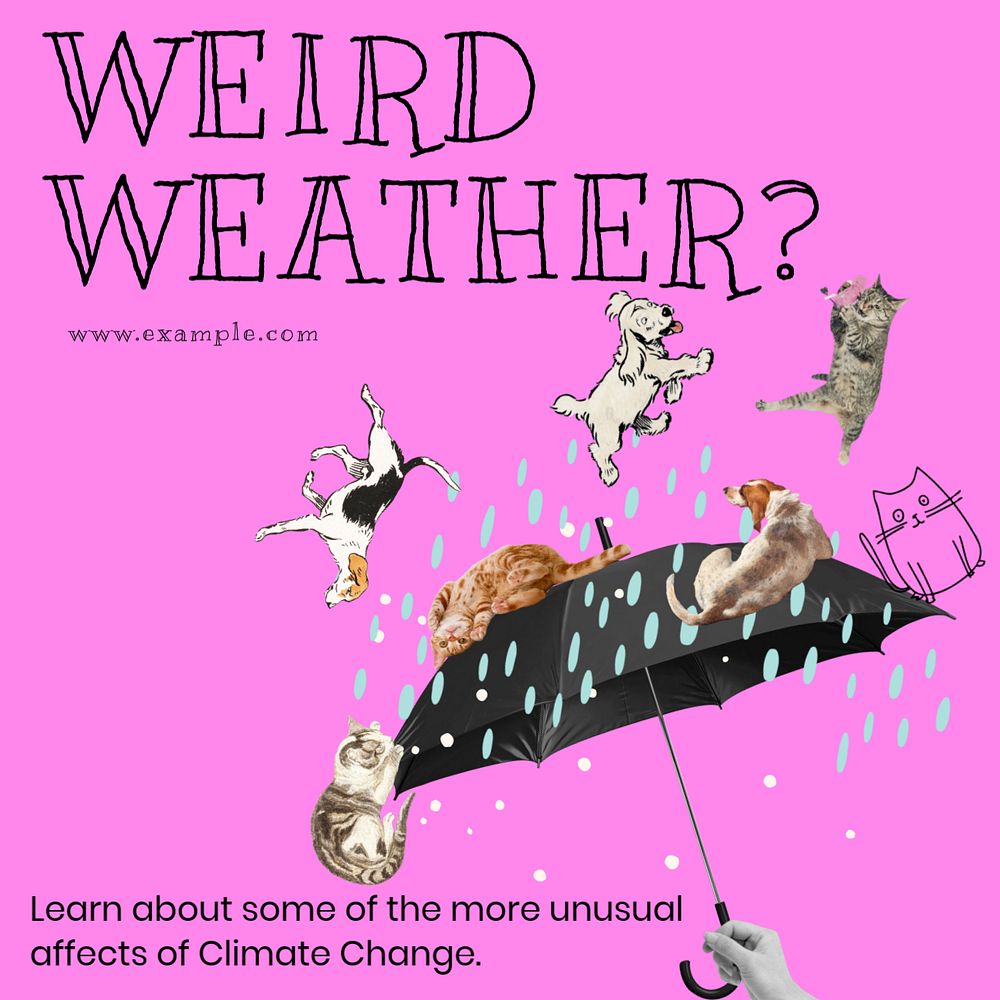 Weird weather Instagram post template, editable text