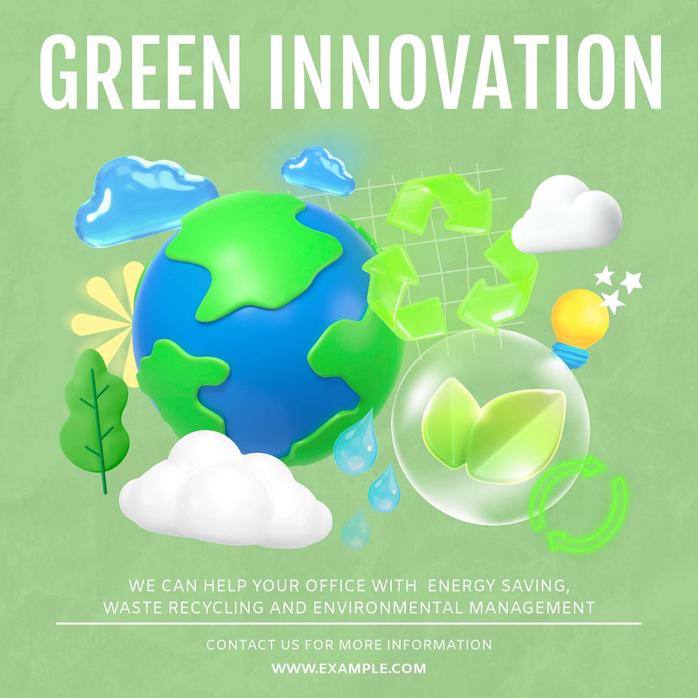 Green innovation environment template, editable design