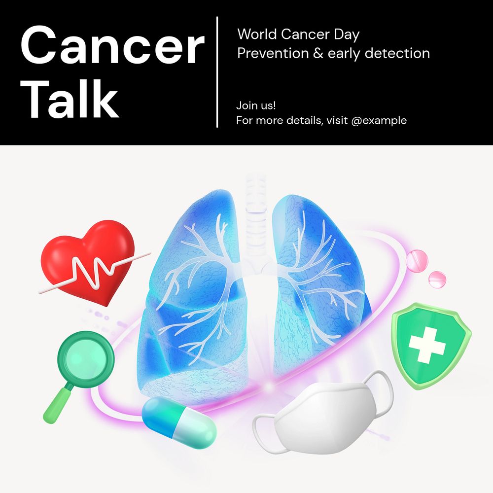 Cancer talk Facebook post template, editable design