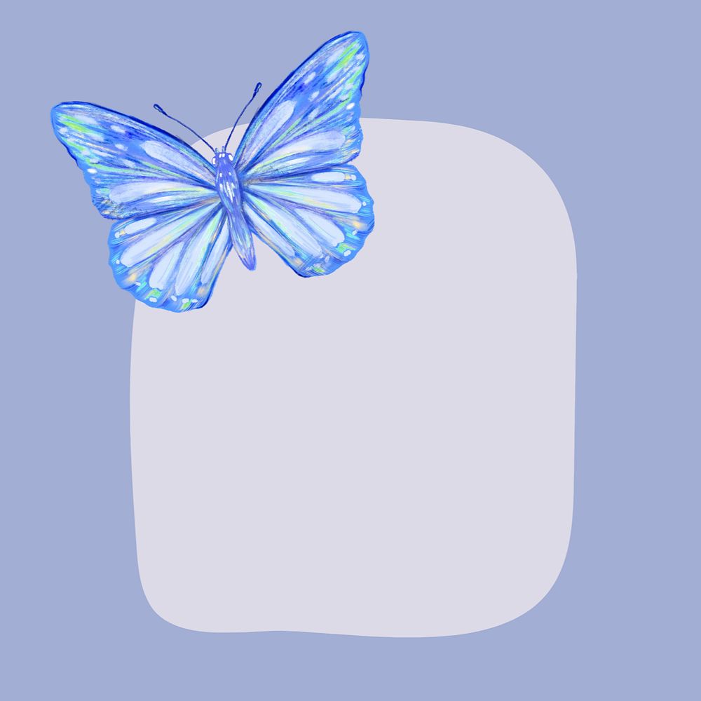 Aesthetic butterfly frame background, editable design