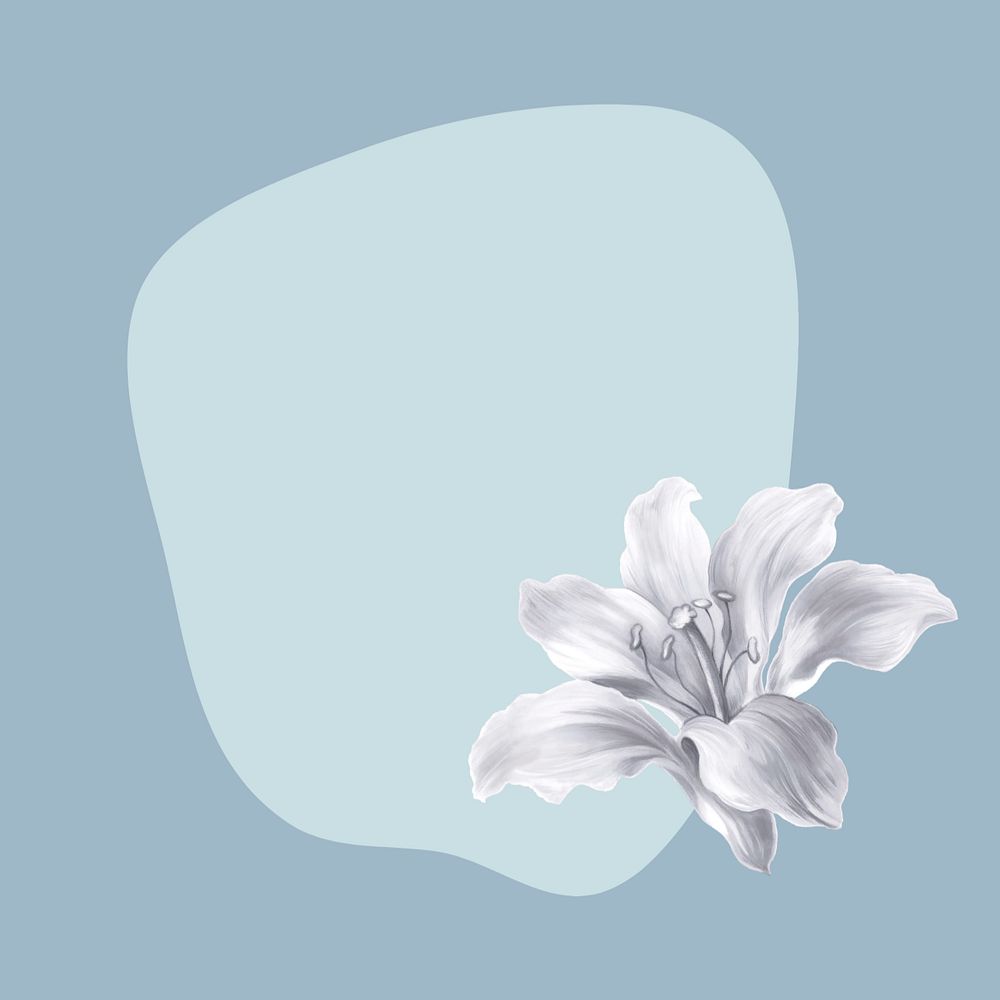 White flower frame background, editable design