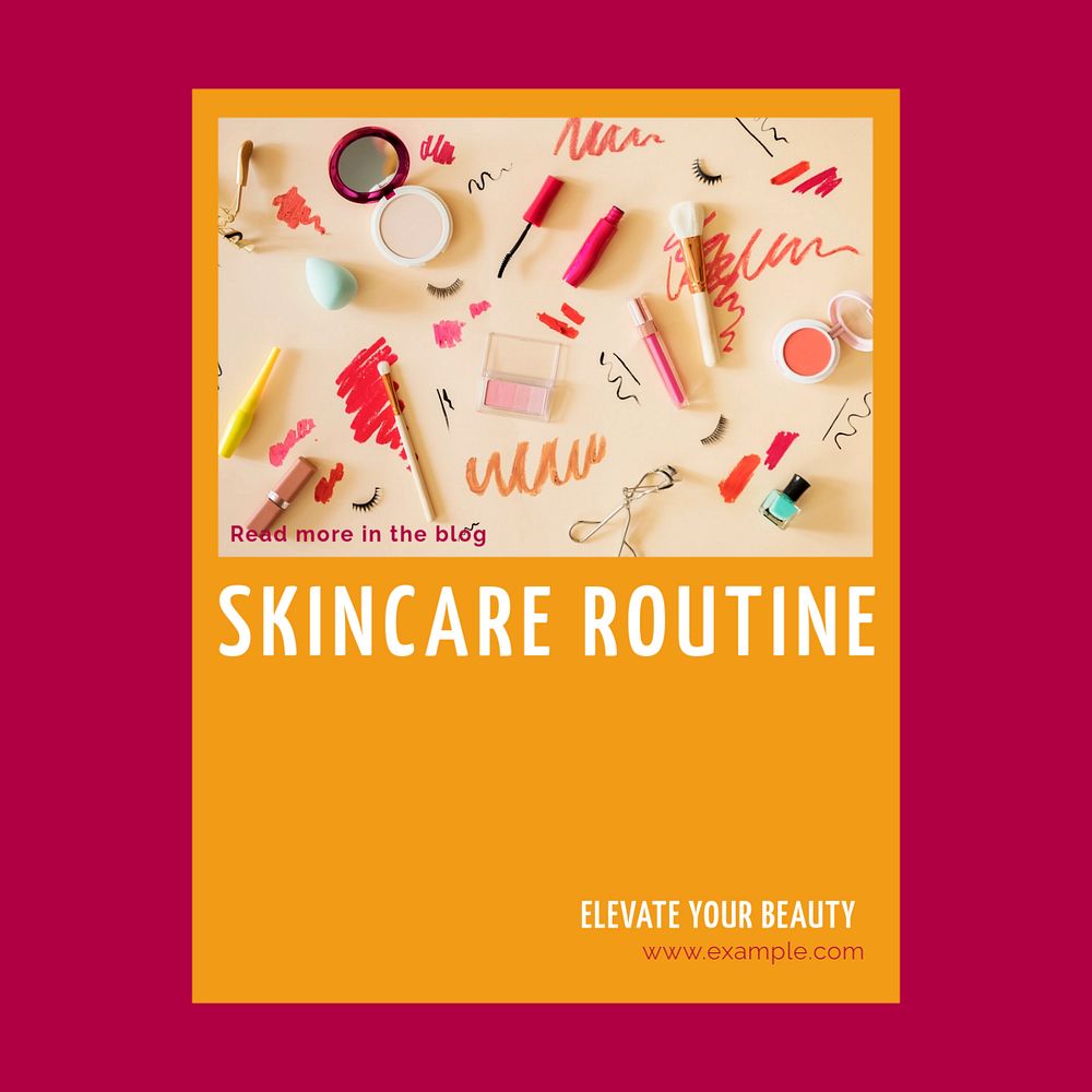 Skincare routine Facebook post template, editable social media ad