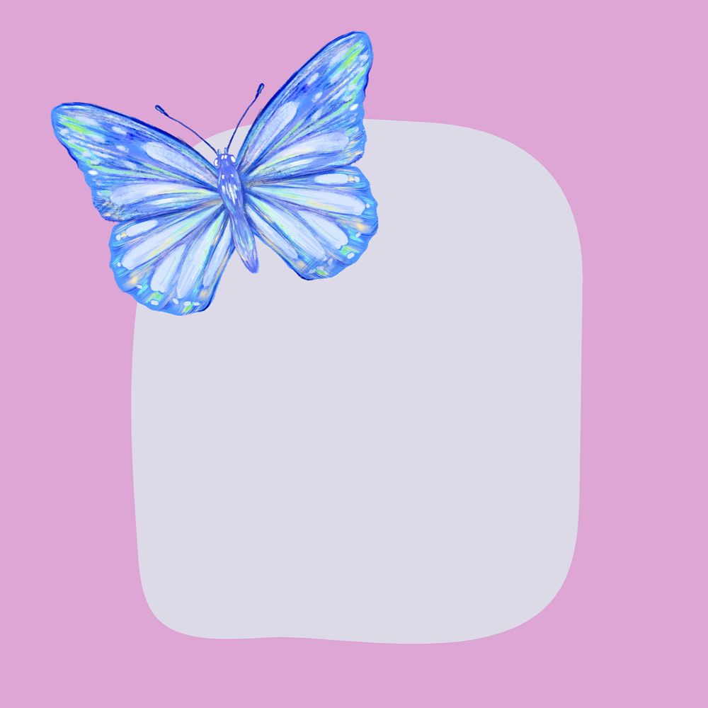 Aesthetic butterfly frame background, editable design