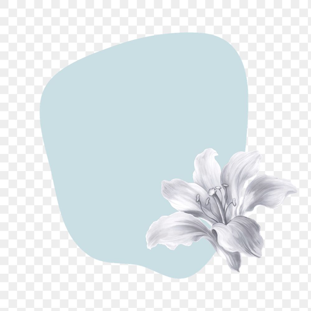 White flower png badge sticker, editable design