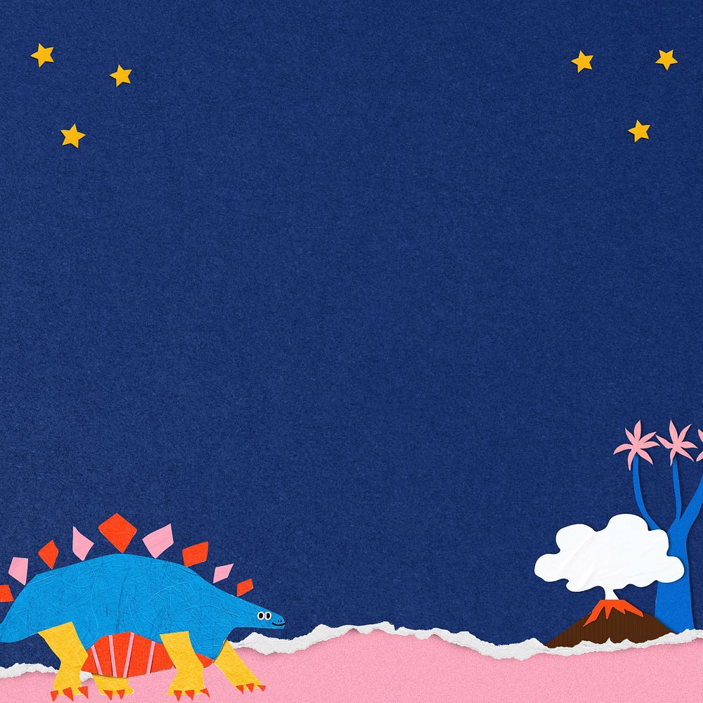 Dinosaur night editable paper craft background