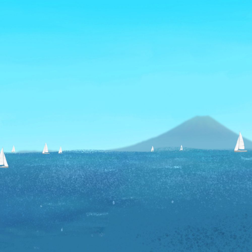 Sailboats at sea background, customizable aesthetic illustration remix