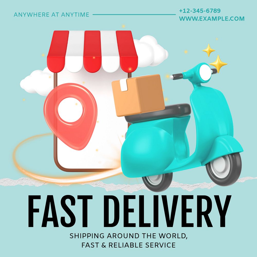 Fast delivery Instagram post template