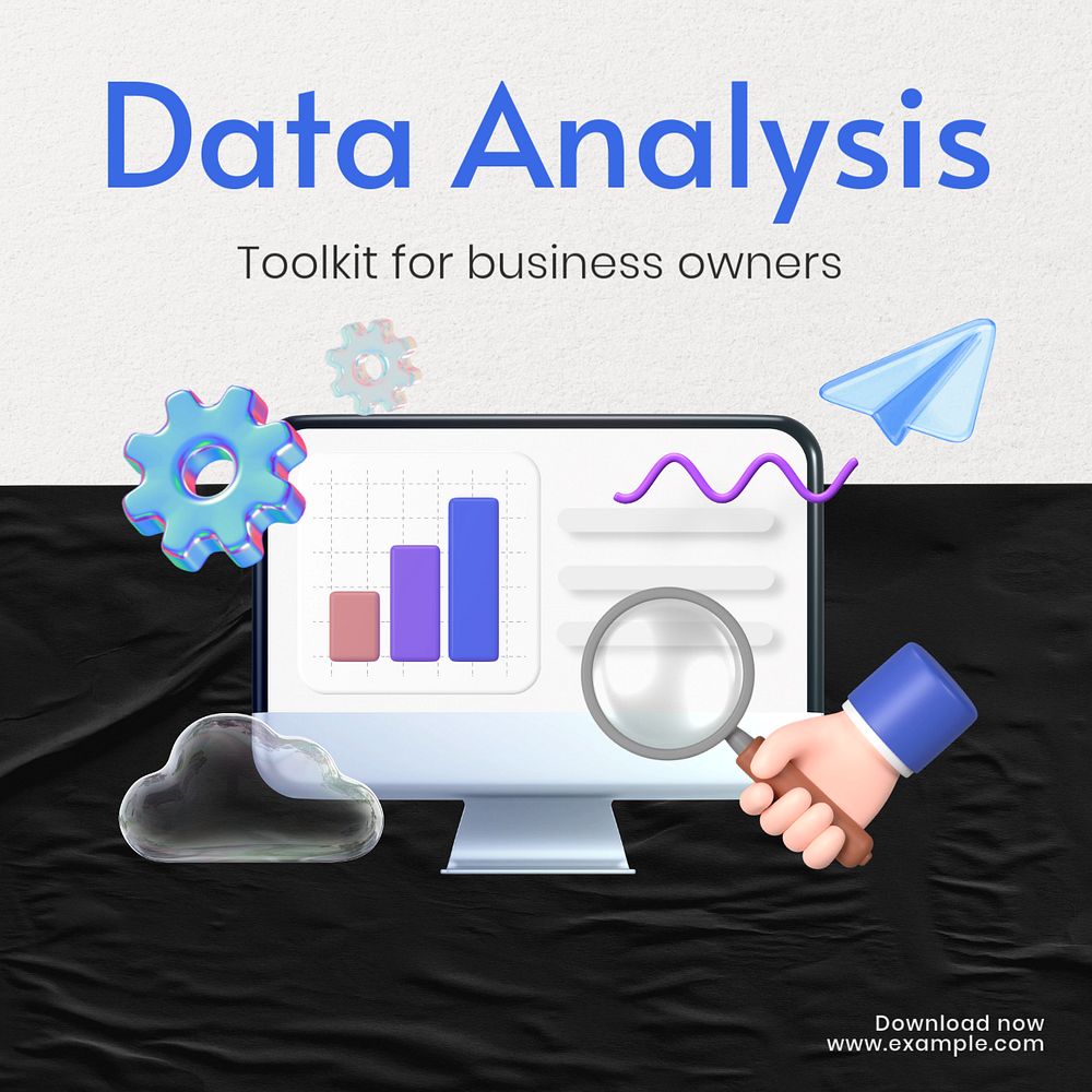 Data analysis Instagram post template, editable design