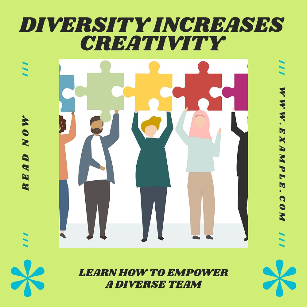 Business diversity inclusivity Facebook post template, editable social media ad