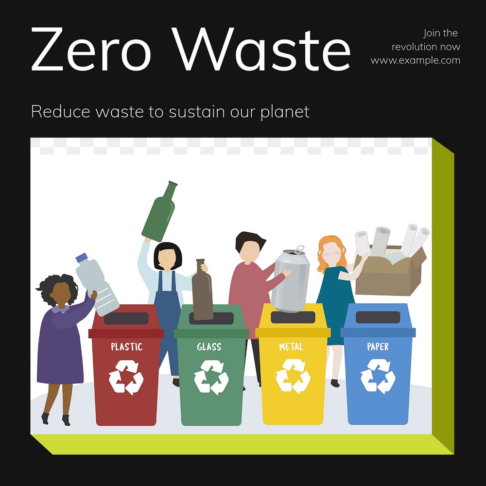 Zero waste Facebook post template, editable social media ad