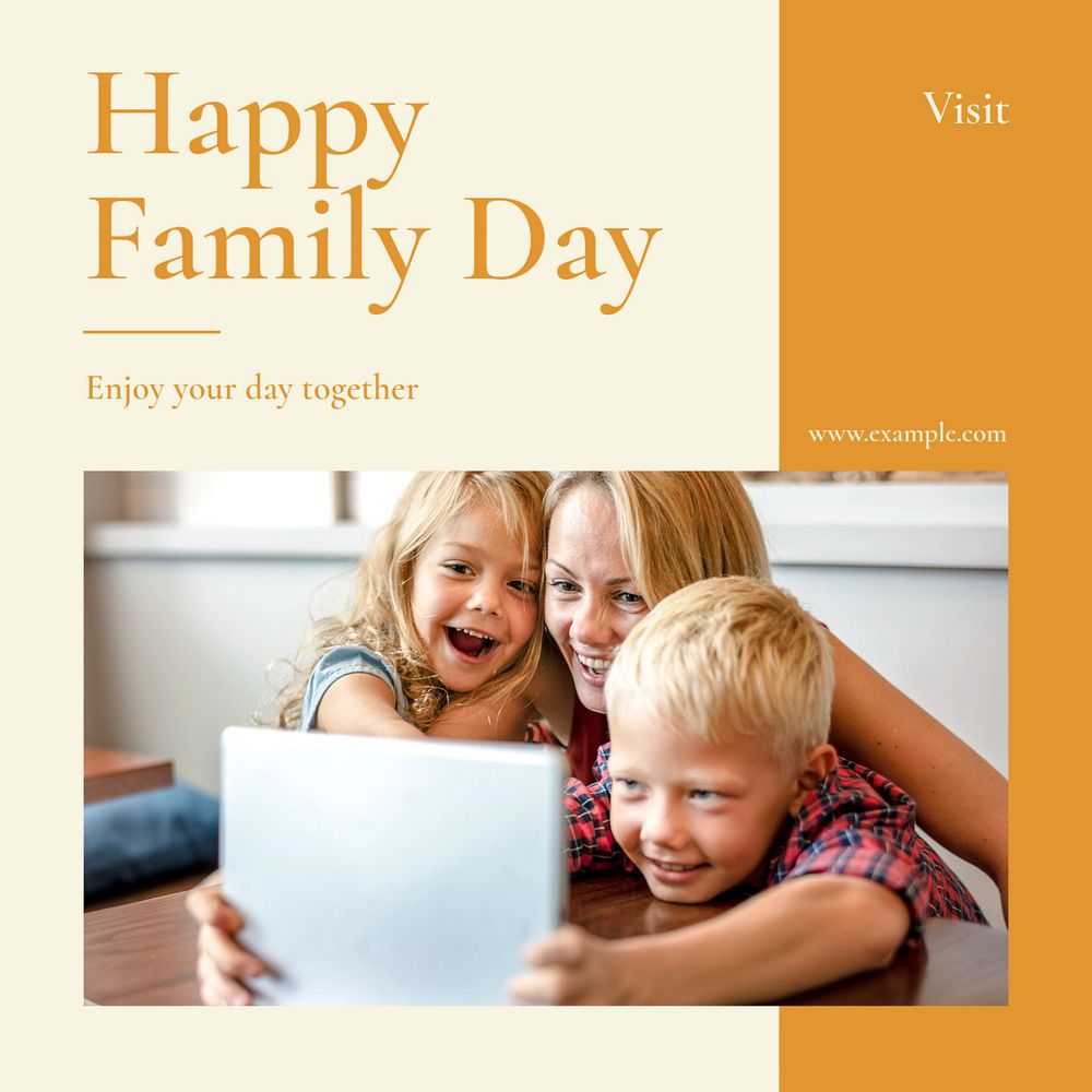 Happy family day Facebook post template, editable social media ad