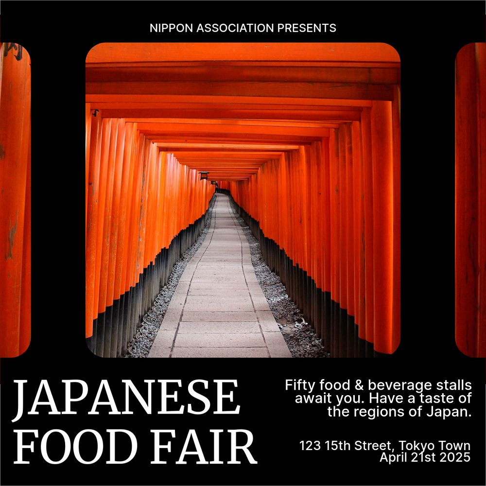 Japanese food fair Facebook post template, editable social media ad