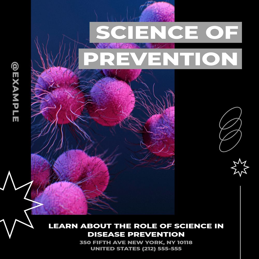 Bacteria medical disease Facebook post template, editable social media ad