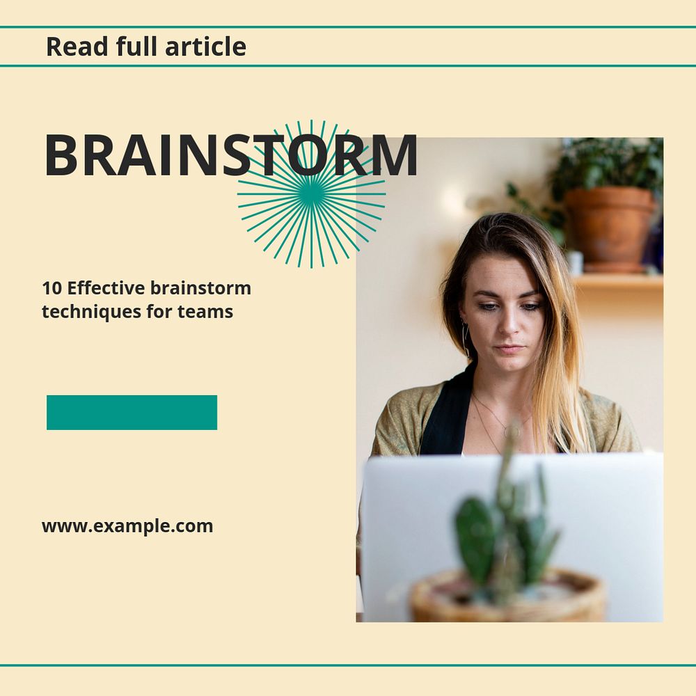 Brainstorm Facebook post template, editable social media ad