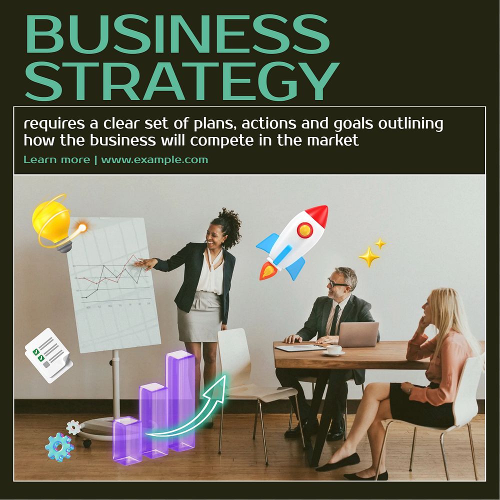 Business strategy Instagram Instagram post template, editable text