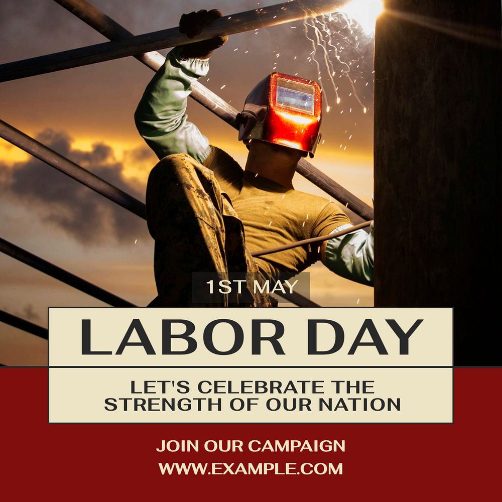 Labor day Facebook post template, editable social media ad