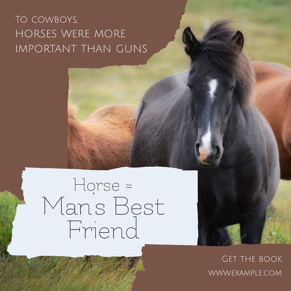 Horse Facebook post template, editable social media ad