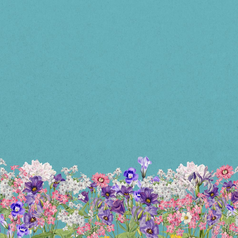 Aesthetic purple wildflower background, botanical border, editable design