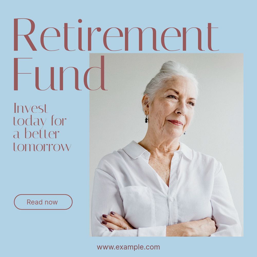 Retirement fund Facebook post template, editable social media ad