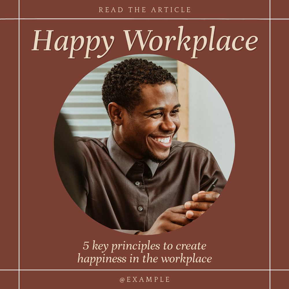 Happy workplace Facebook post template, editable social media ad