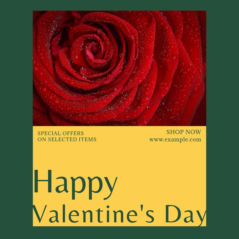 Valentine's day sale Facebook post template, editable social media ad