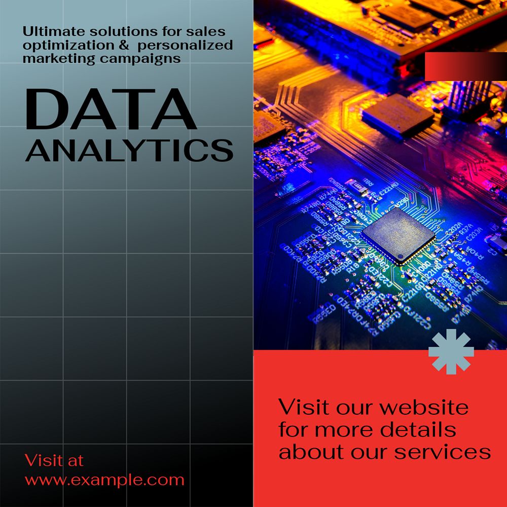 Data analytics Facebook post template, editable social media ad