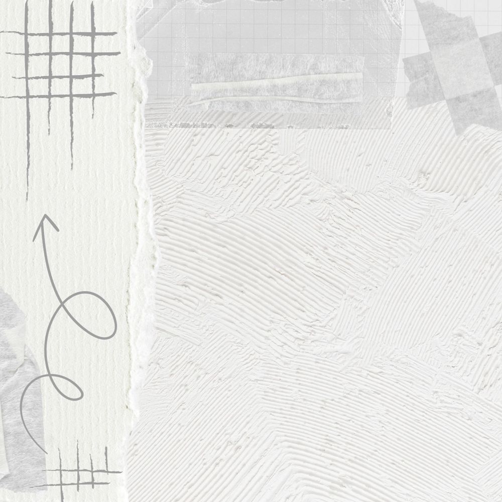 Off-white ripped paper background, abstract border, editable design