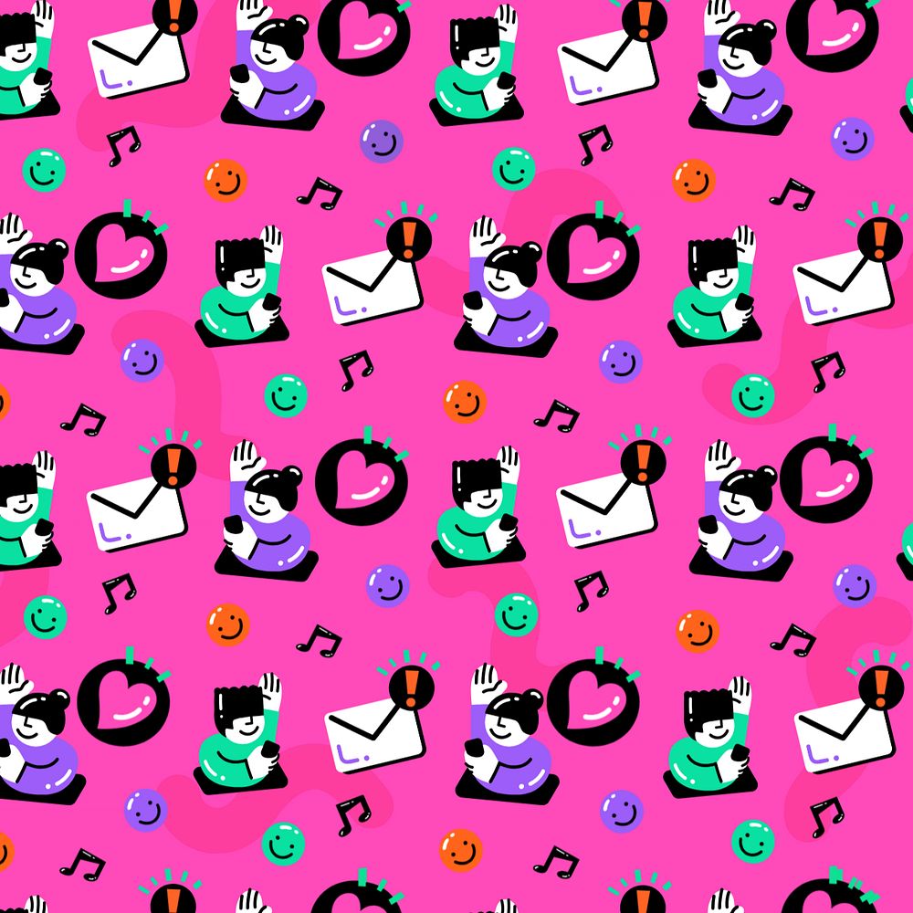 Funky digital lifestyle background, editable colorful pattern design