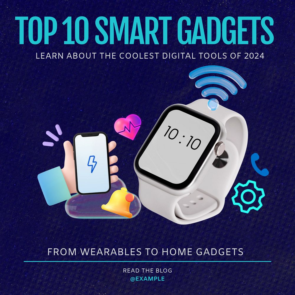 Smart gadgets Instagram post template, editable text