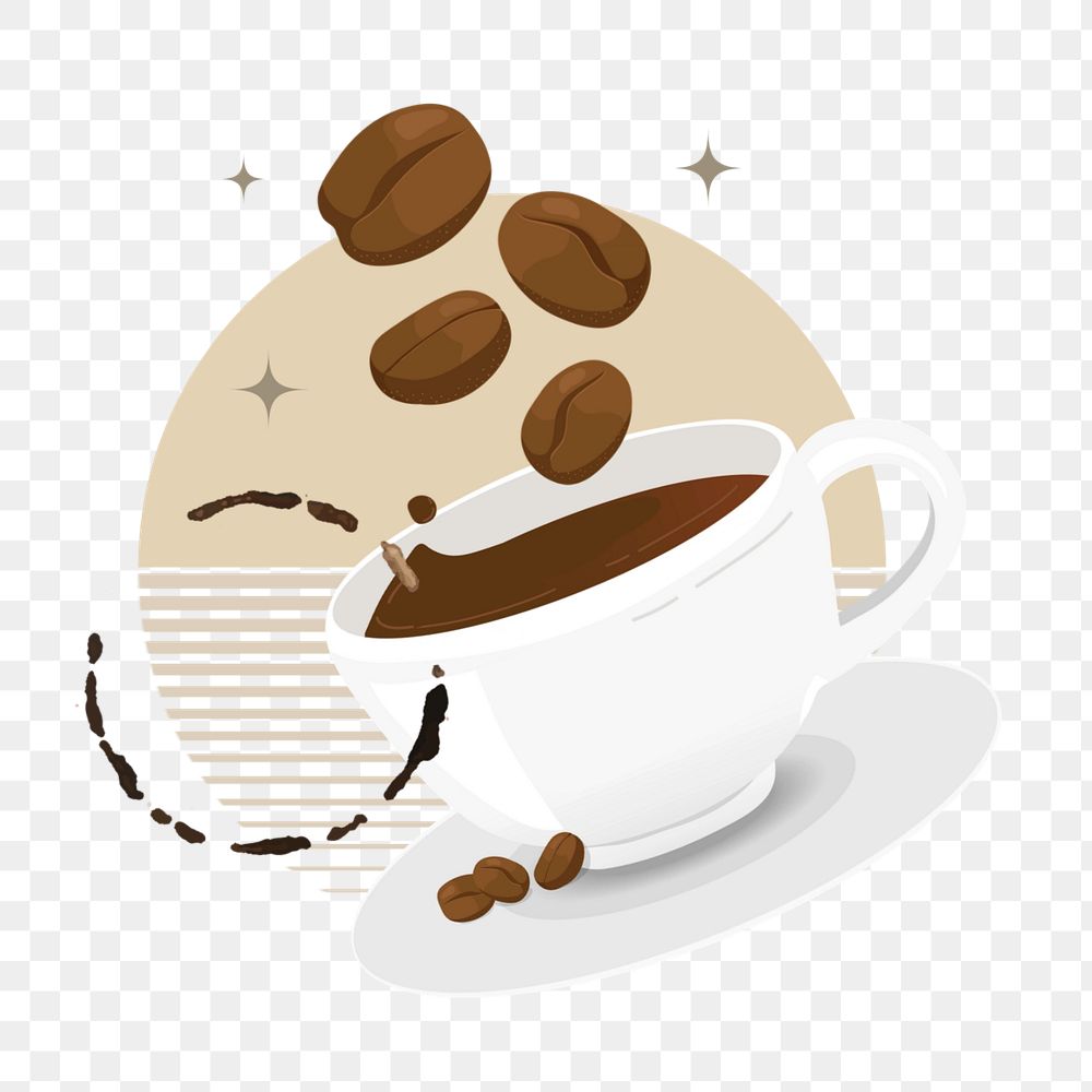 Coffee cup png element, editable collage remix design