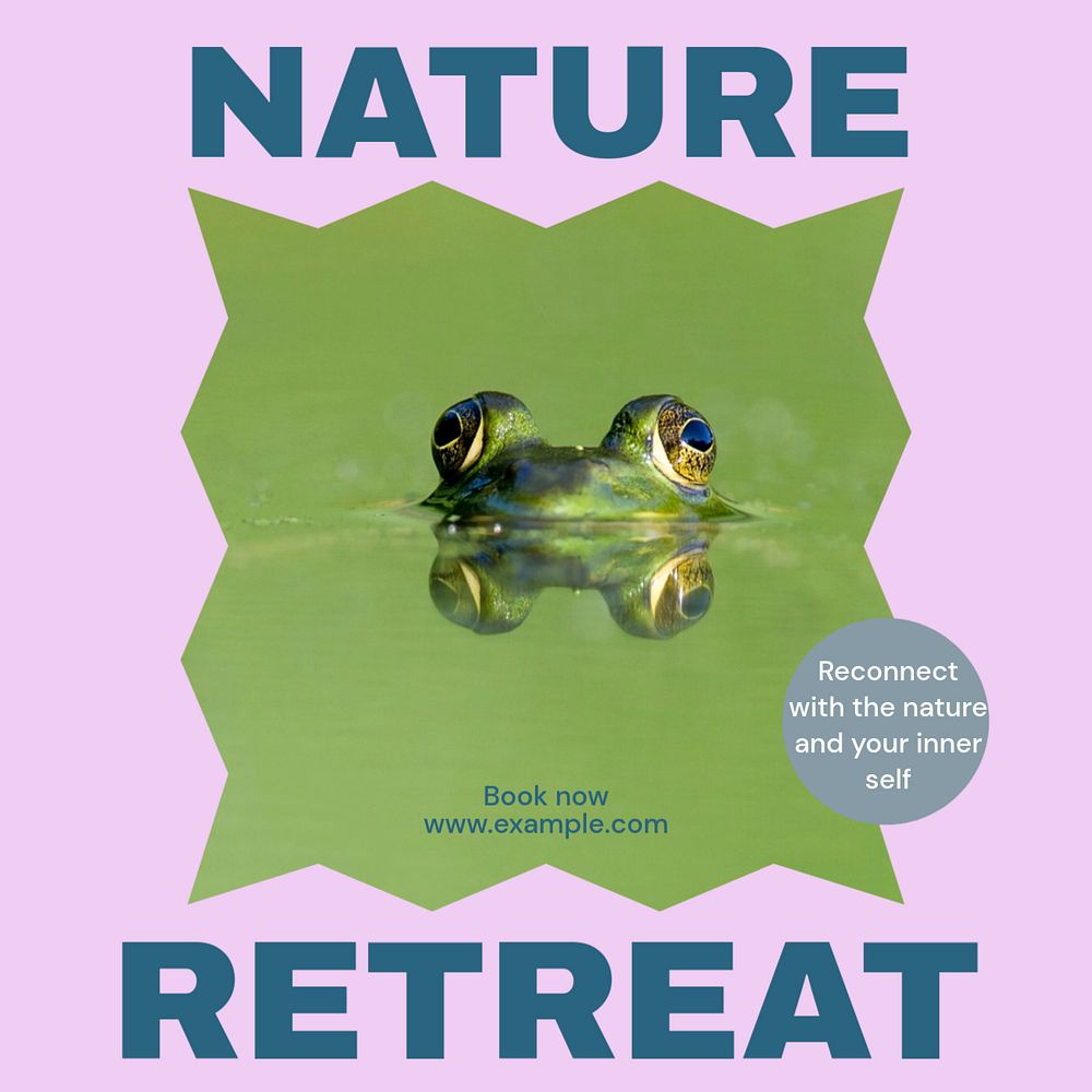 Nature retreat Facebook post template, editable social media ad