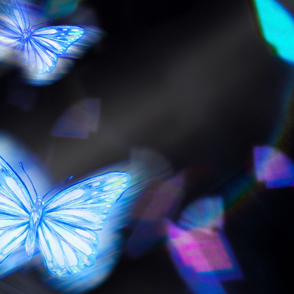 Butterfly bokeh dark background, aesthetic, editable design