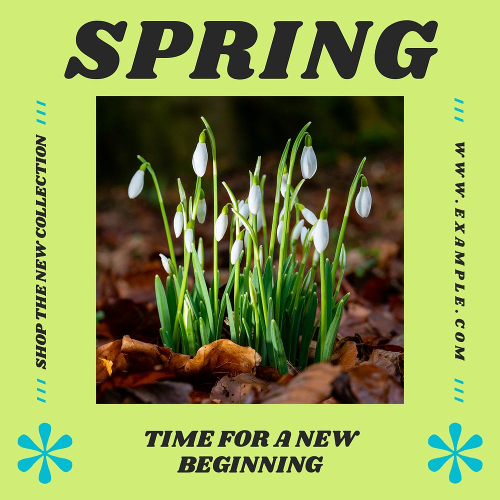 Spring collection Facebook post template, editable social media ad