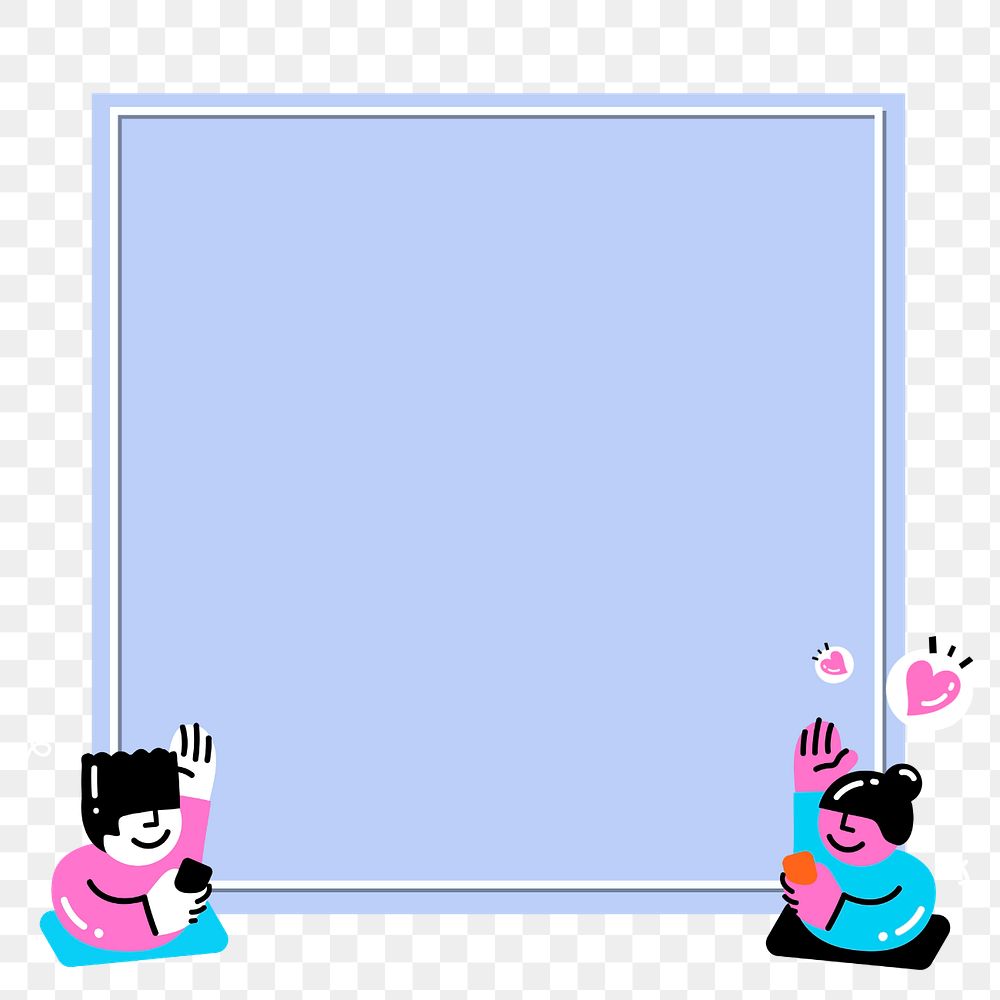 Social media frame png element, editable funky design