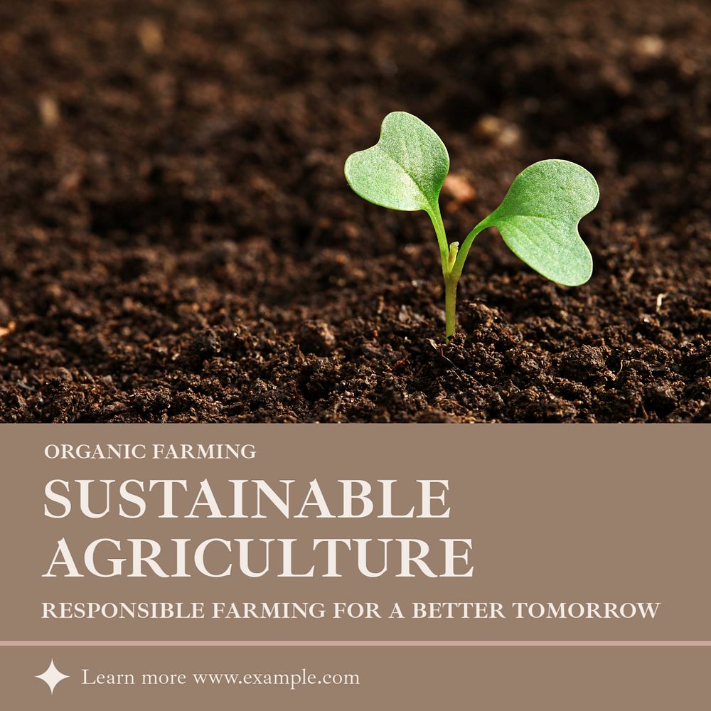 Sustainable agriculture Facebook post template, editable social media ad