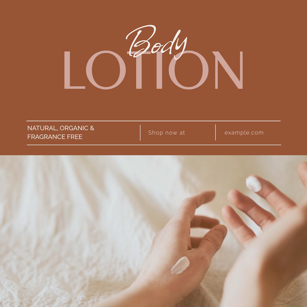 Body lotion Facebook post template, editable social media ad