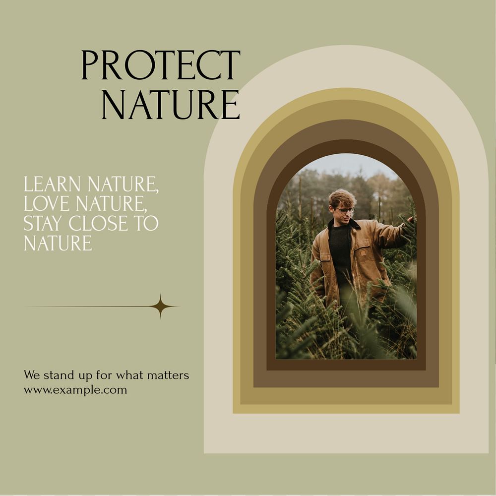 Protect nature Facebook post template, editable social media ad