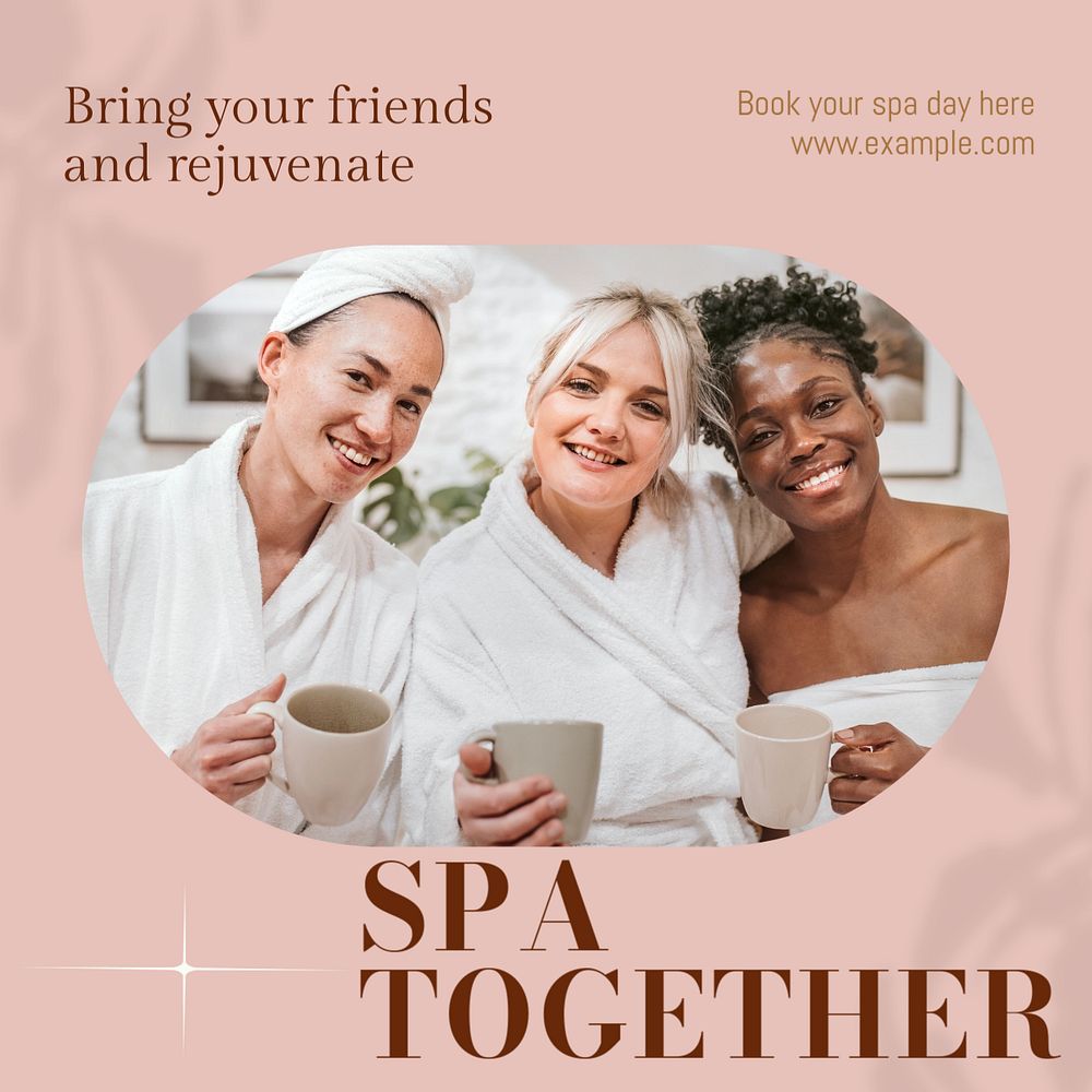 Spa package Facebook post template, editable social media ad