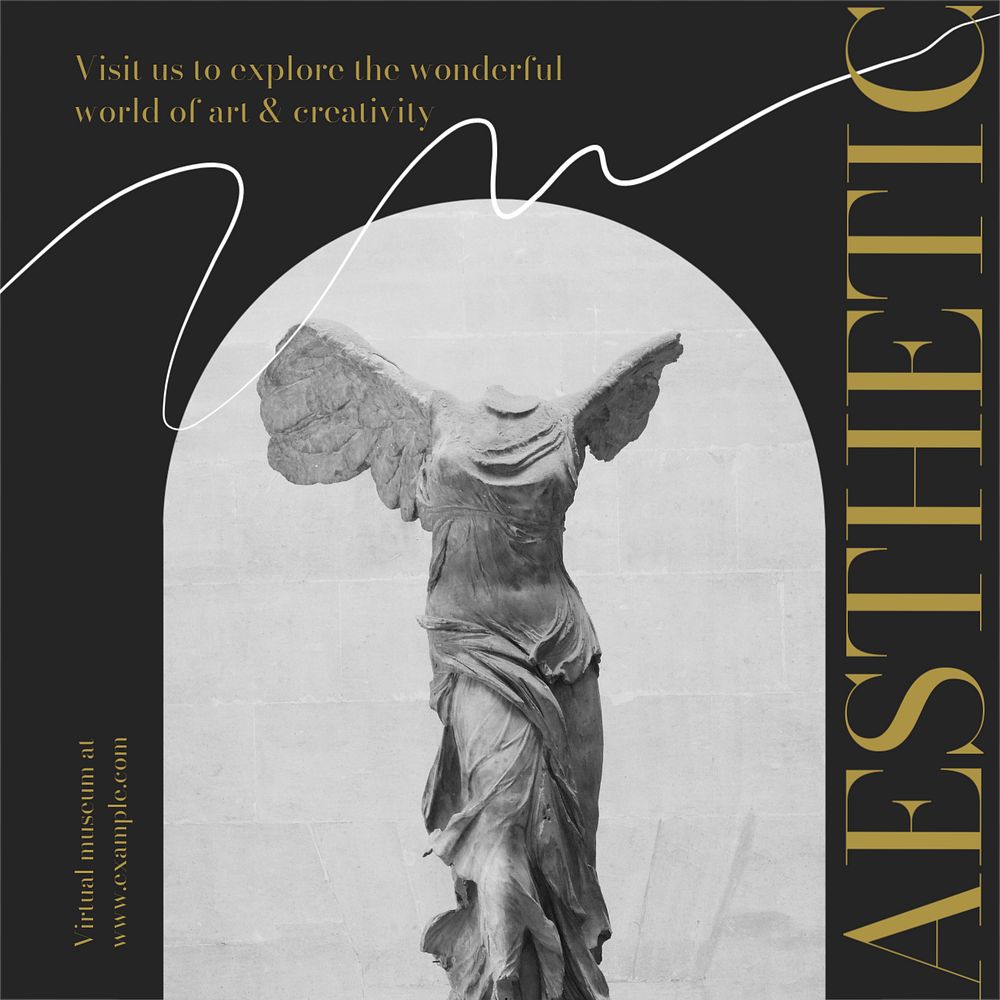 Aesthetic art museum Facebook post template, editable social media ad