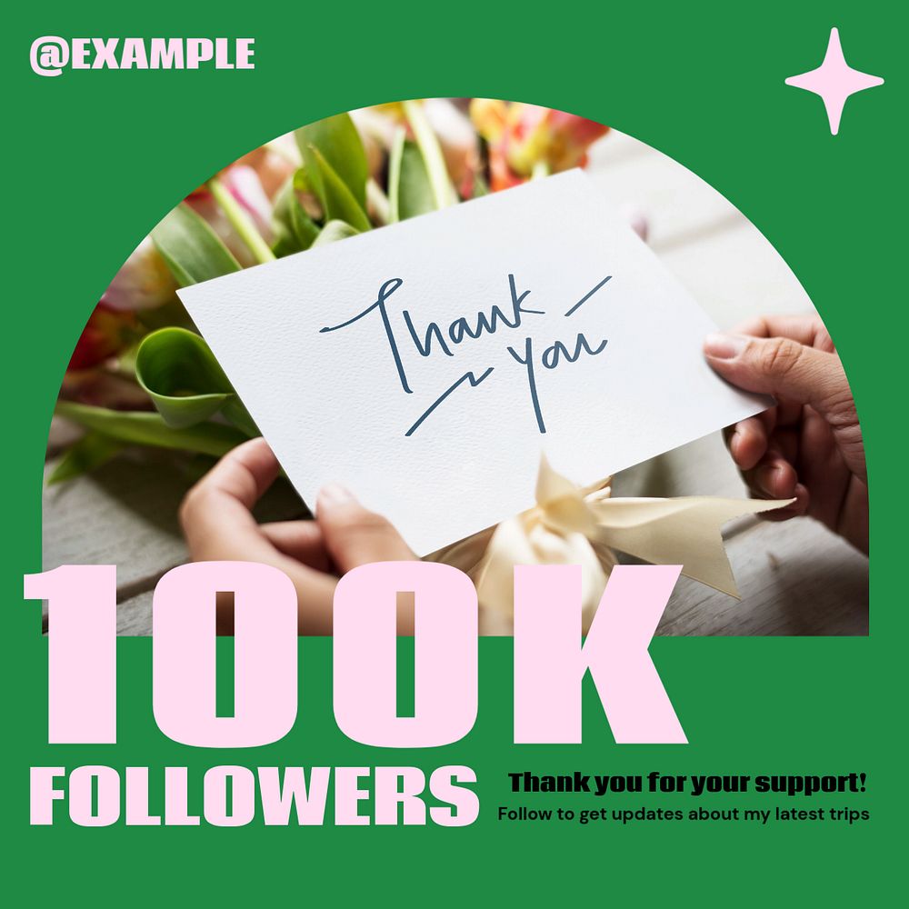 Thank followers Facebook post template, editable social media ad