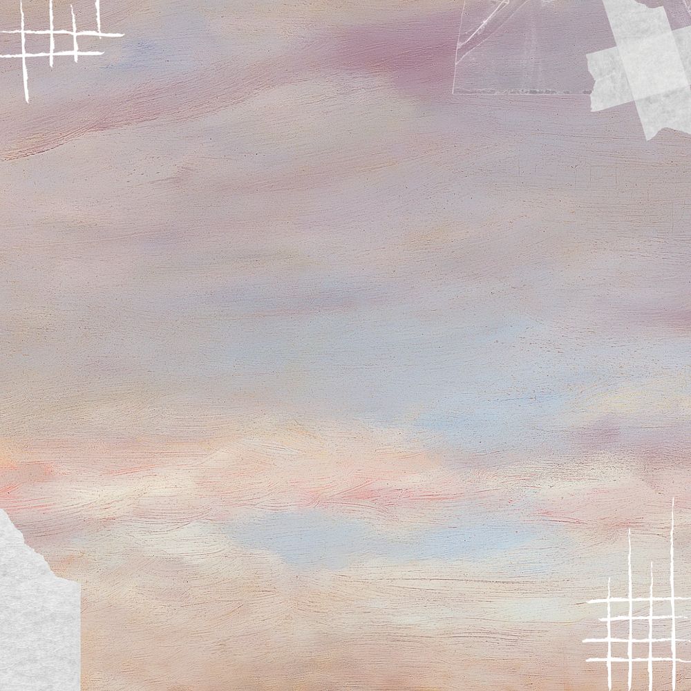 Aesthetic pastel sky background, abstract border, editable design